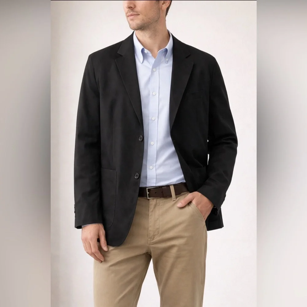 Weatherproof Black Blazer Jacket Mens Large NWT | 2 Button Casual Sport Coat